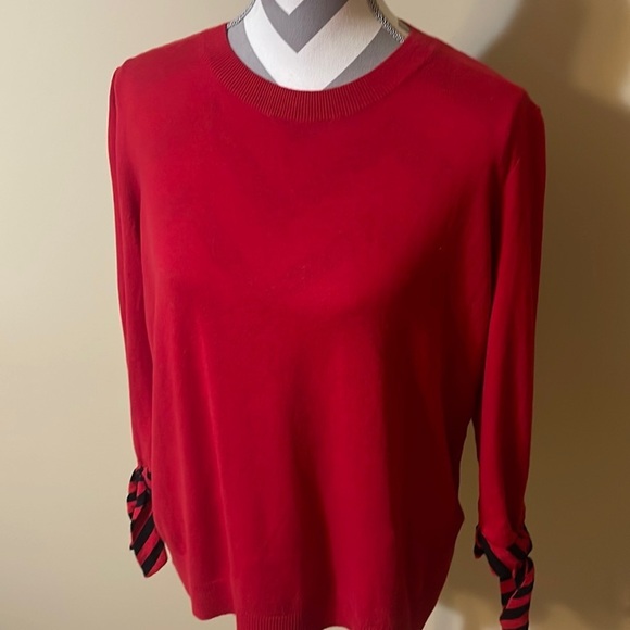 Lauren Ralph Lauren Tops - Red Ralph Lauren Top with Black & Red Sleeve Ties Size Large